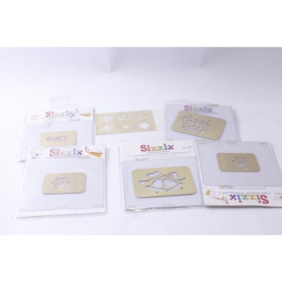 Sizzix, Simple Impressions, Embossing Folders, Set of 6, Flowers, Snowflake, - Picture 1 of 5